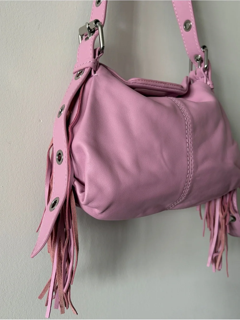 Maje Miss M Mini Pink Leather Bag - Picture 6 of 9